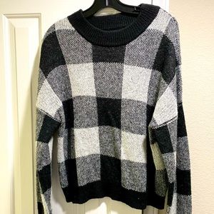 Black and White Buffalo Plaid Sweater